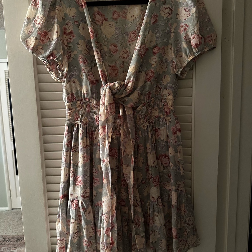 Floral Tie-Front Dress